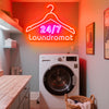 24/7 laundromat neon sign
