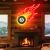 Flaming Eight ball neon sign
