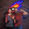 Flaming Eight ball neon sign