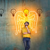 Celestial Angel Wings Neon Wall Art