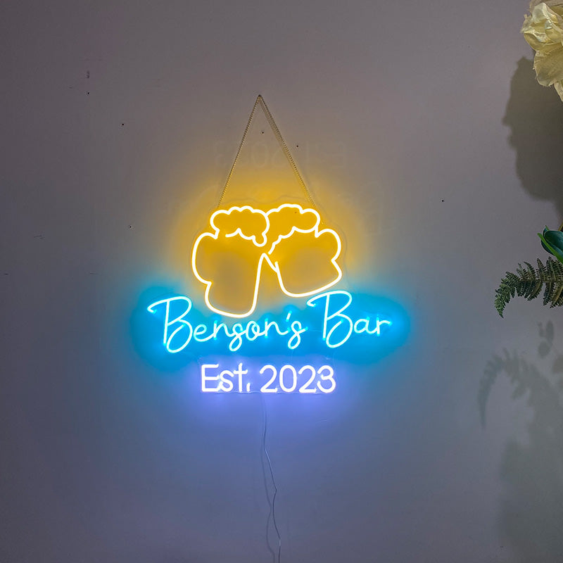 Custom Bar with Beers Neon Signs