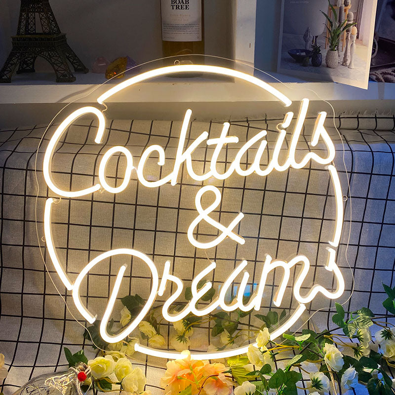 Cocktails & Dreams LED neon sign