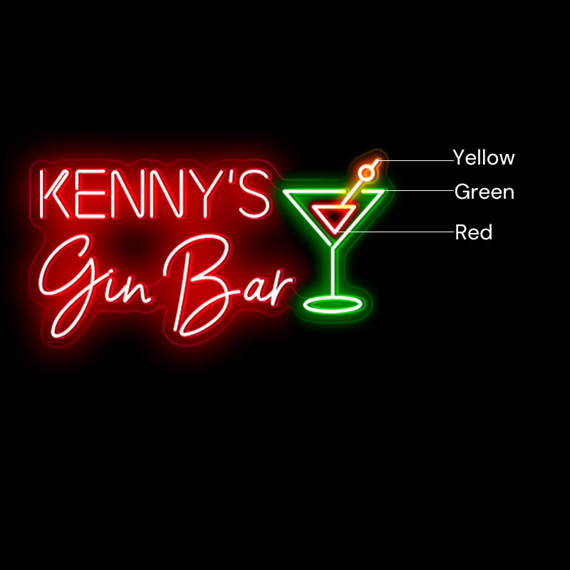 Personalizable Gin Bar Neon Sign
