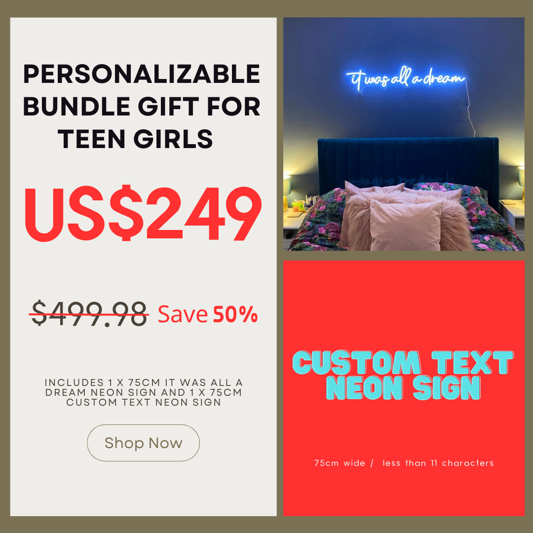 Personalizable Neon Bundle Gift for Teen Girls