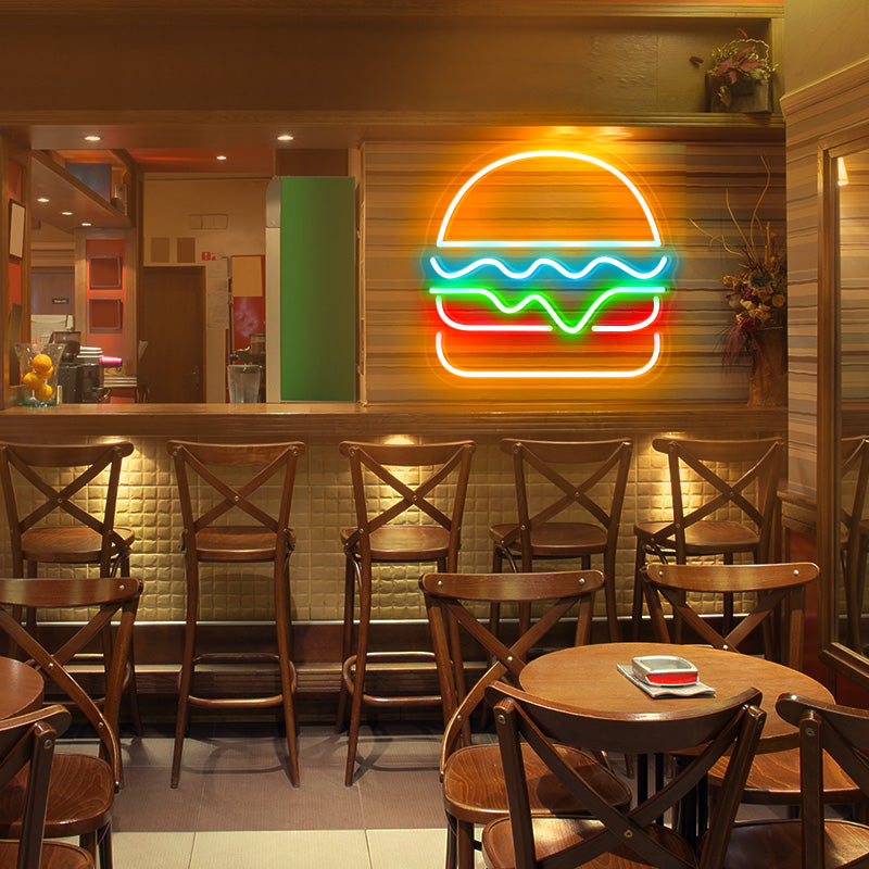 Colourful  Hamburger Model Neon