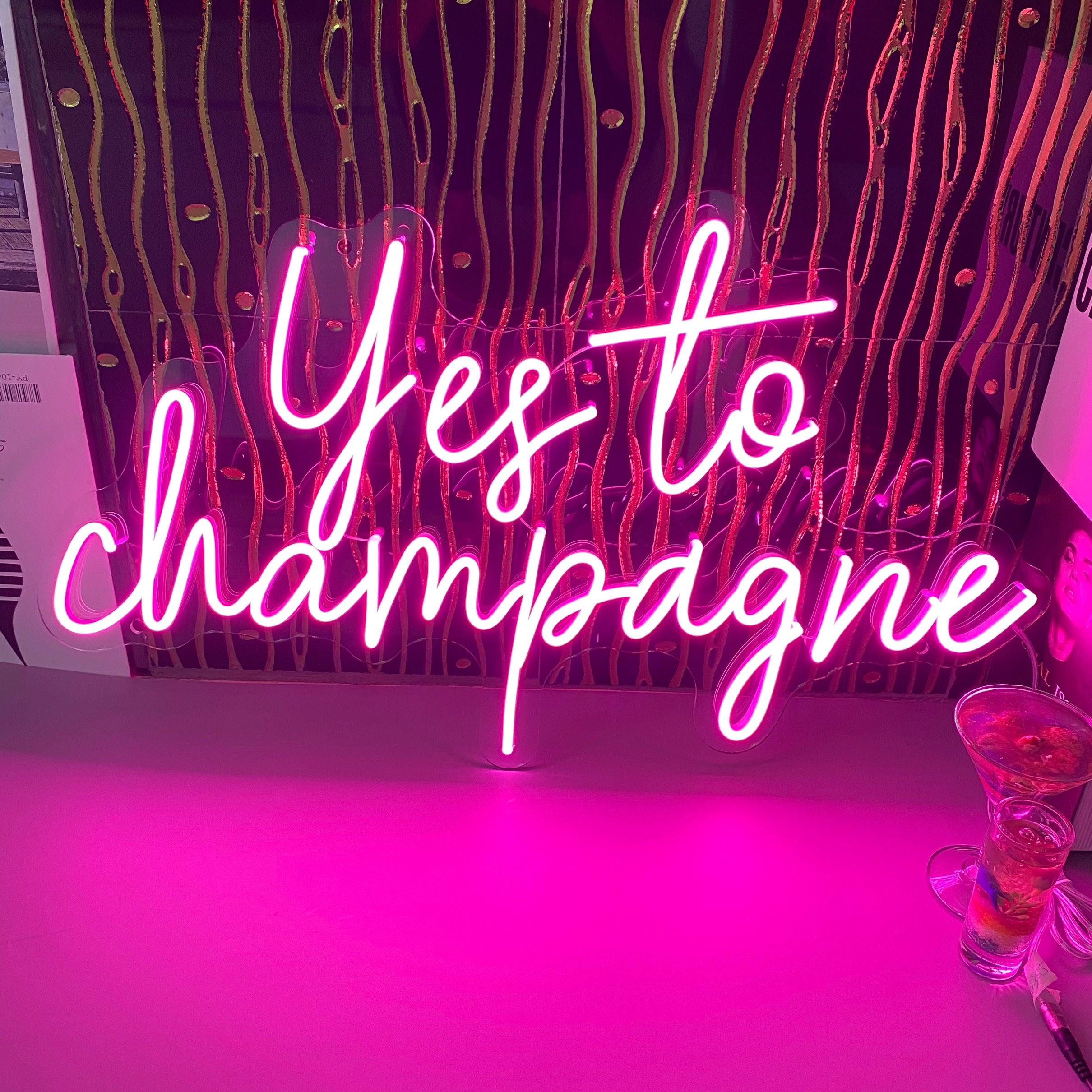 Yes to Champagne Neon Signs