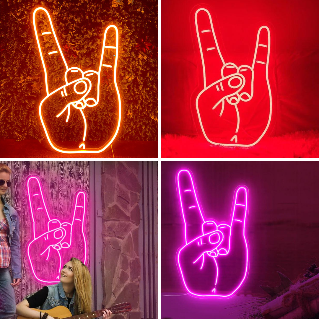 Rock Fingers LED neon sign