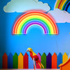 Rainbow neon wall art