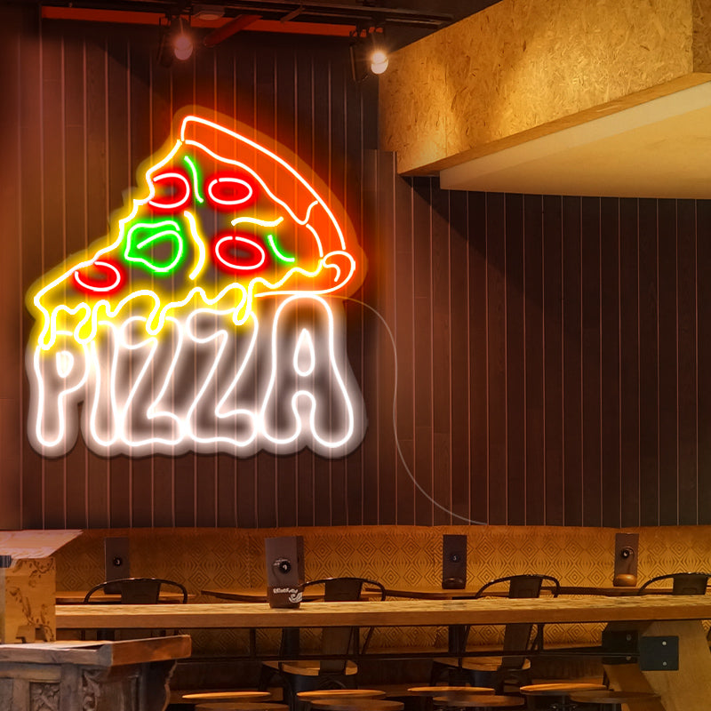 Pizza model glowing neon signs