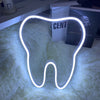 Tooth LED Neon Sign in the color white.  Light produced by Neon Partys. 