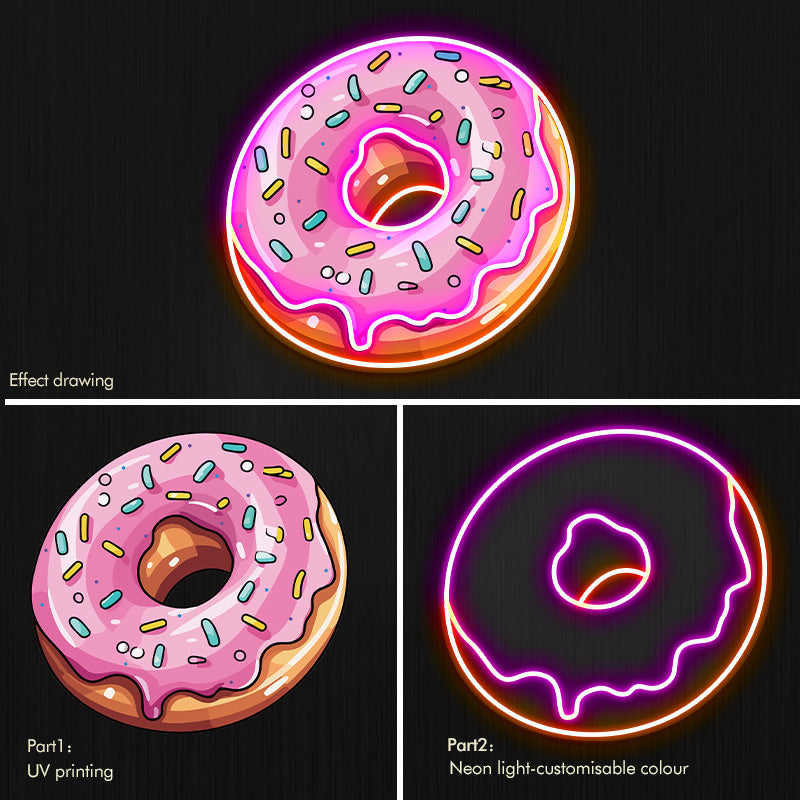 UV printing doughnut neon art