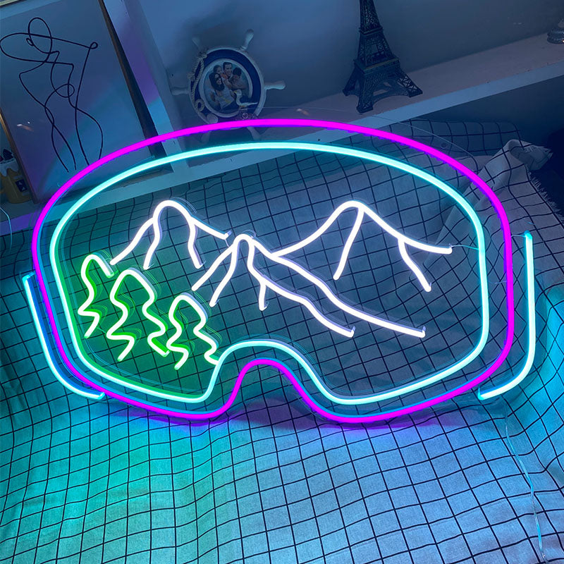 Ski Goggles Neon Sign