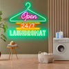 24/7 laundromat open signs