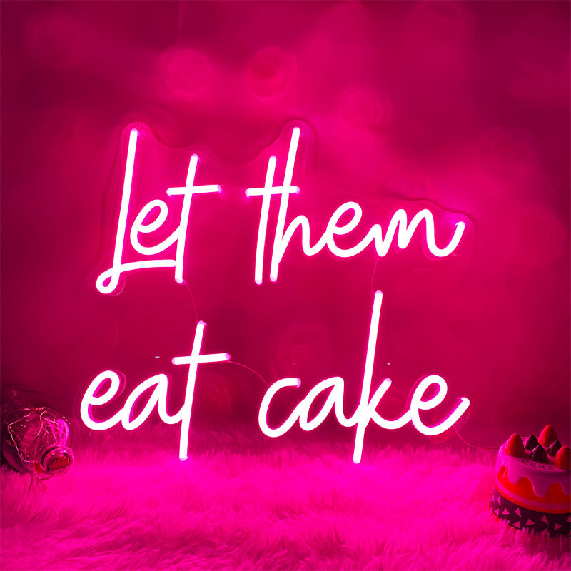 let them eat cake neon light in deep pink. Neon sign produced by Neon Partys. 