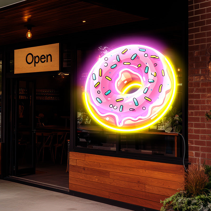 UV printing doughnut neon art