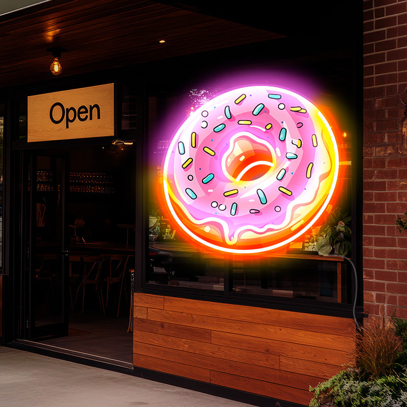 UV printing doughnut neon art