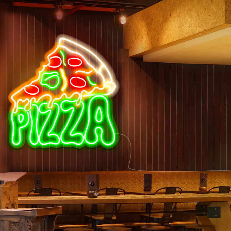 Pizza model glowing neon signs