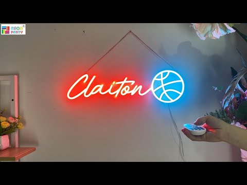Basketball Name Neon Art for Boy's Room