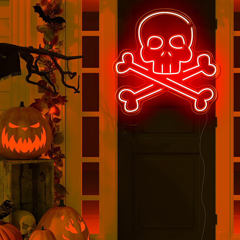 Creative spooky Skull Neon