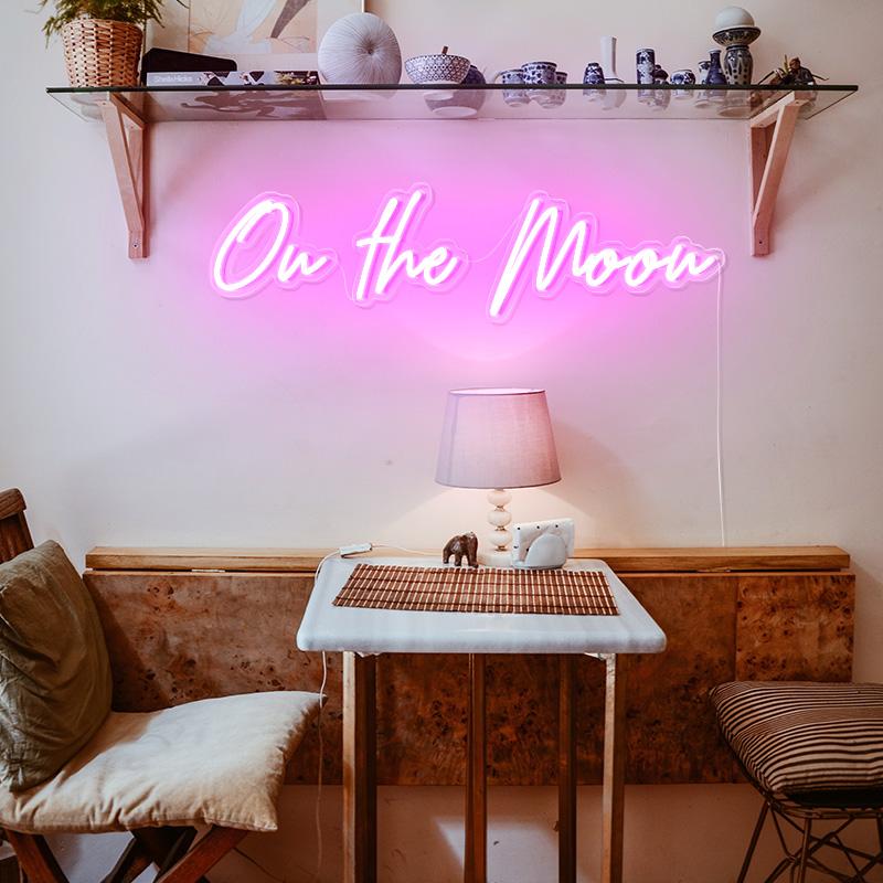 On the moon Neon sign