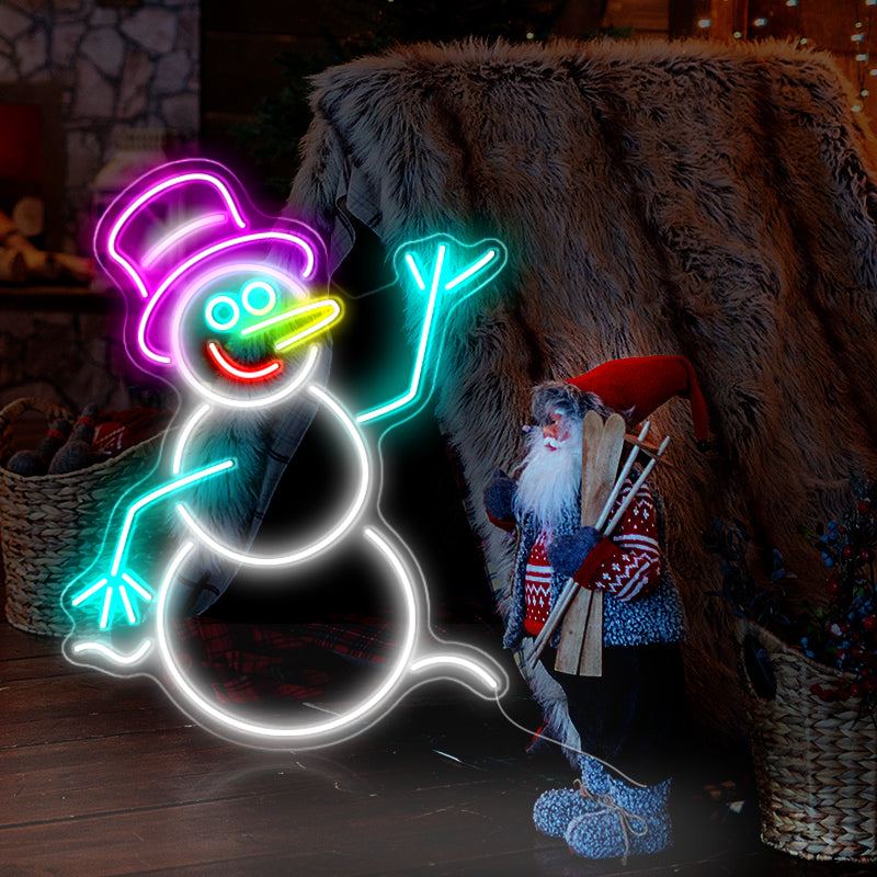 Snowman neon sign for Christmas decoration - neonpartys