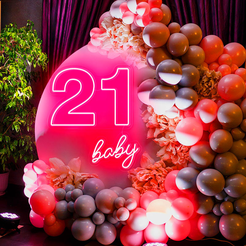 21 Baby Birthday party neon lights