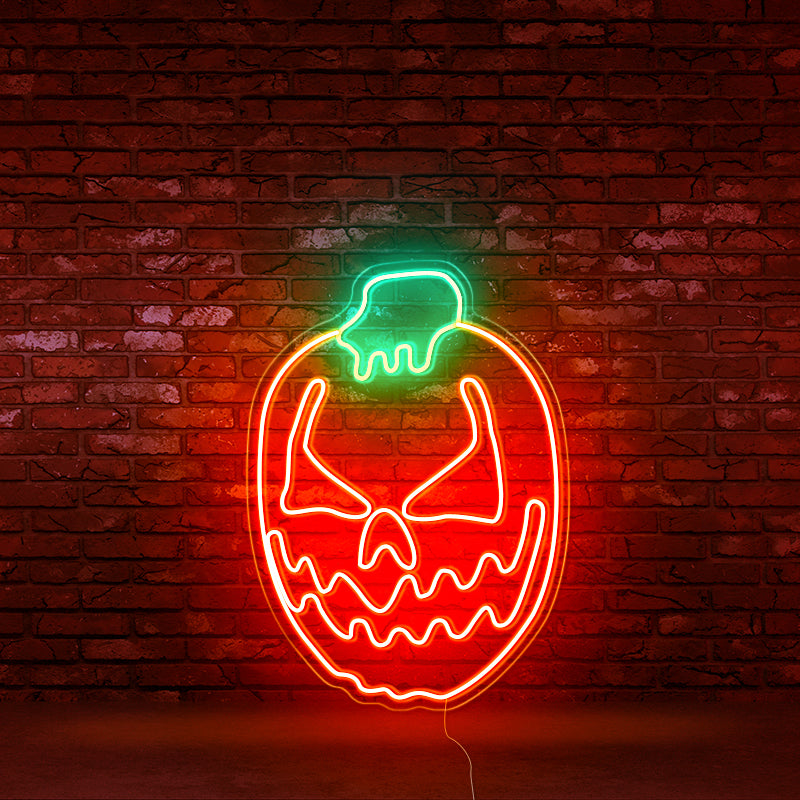 Cute halloween pumpkin neon art - neonpartys