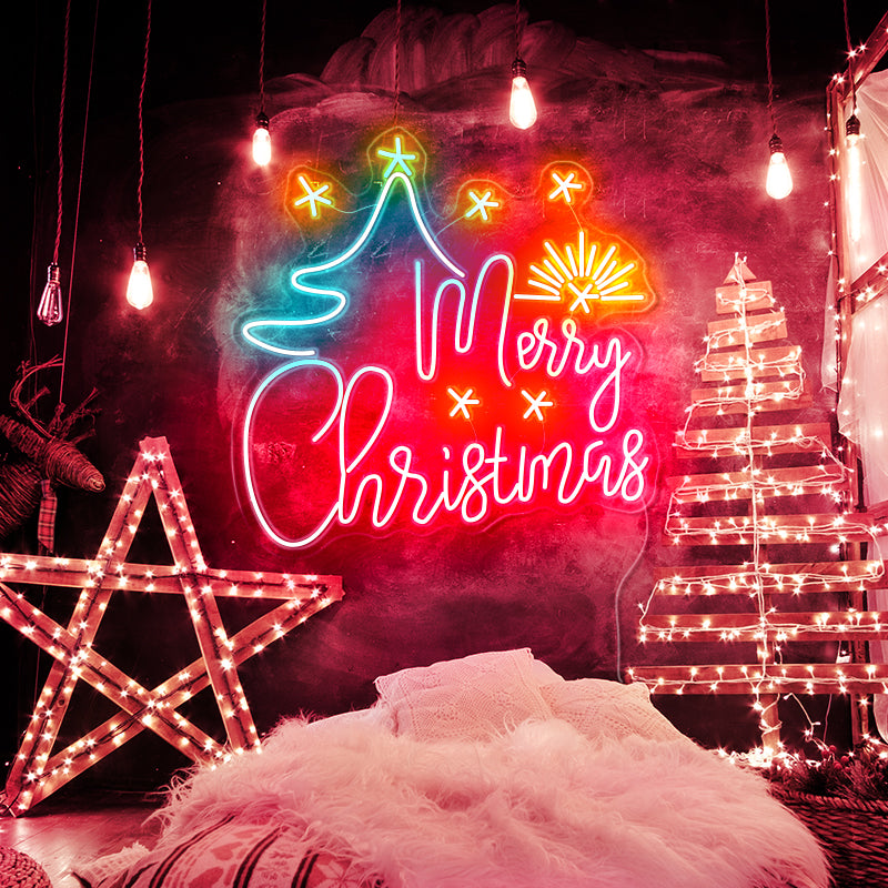 Merry Christmas tree neon light signs - neonpartys