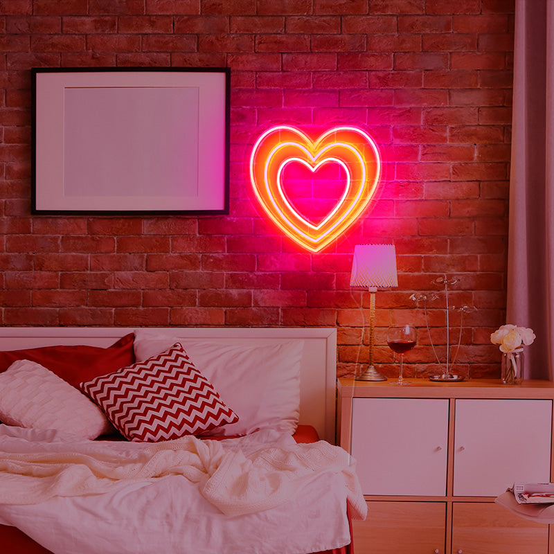 personalized neon heart light