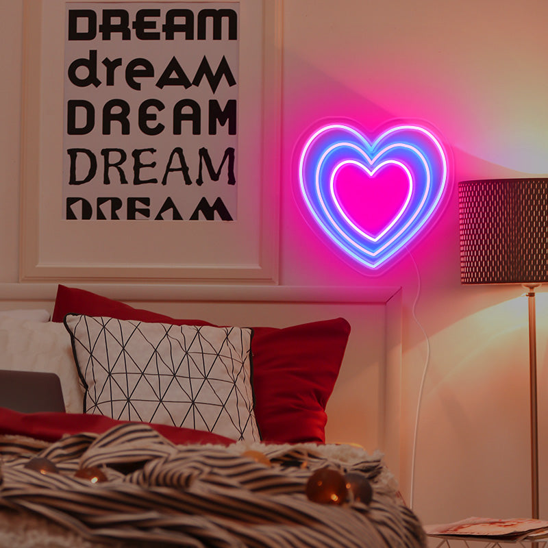 personalized neon heart light