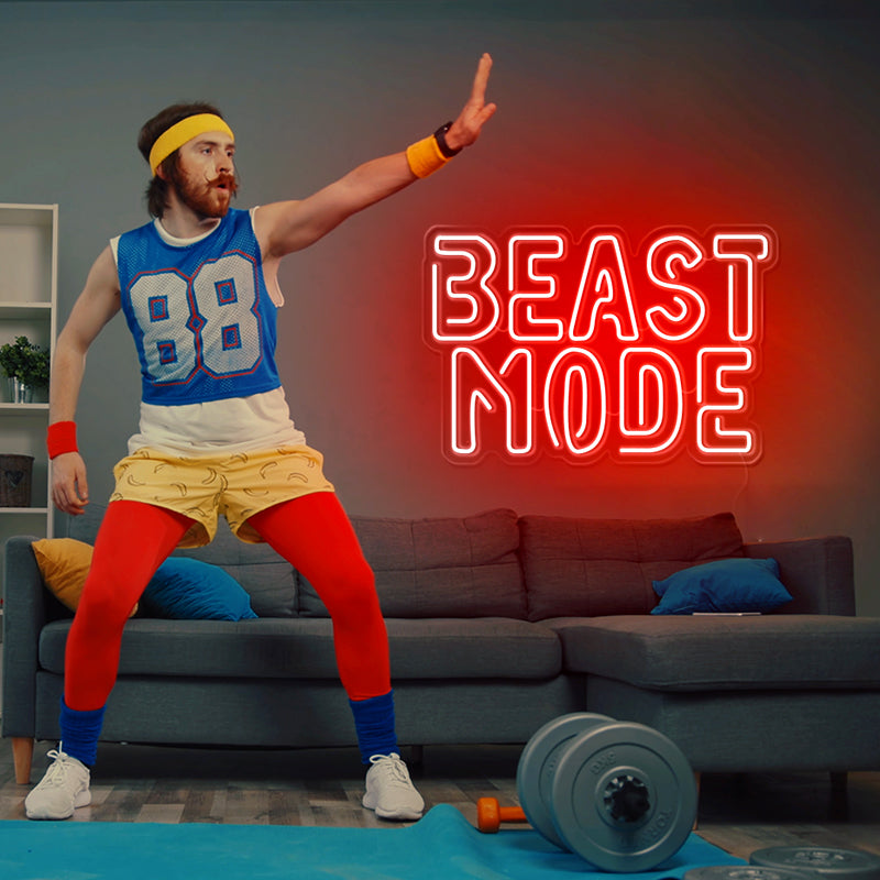 Beast Mode-Workout Room Sign | Beast Mode Gym Wall Decor | Fitness Neon
