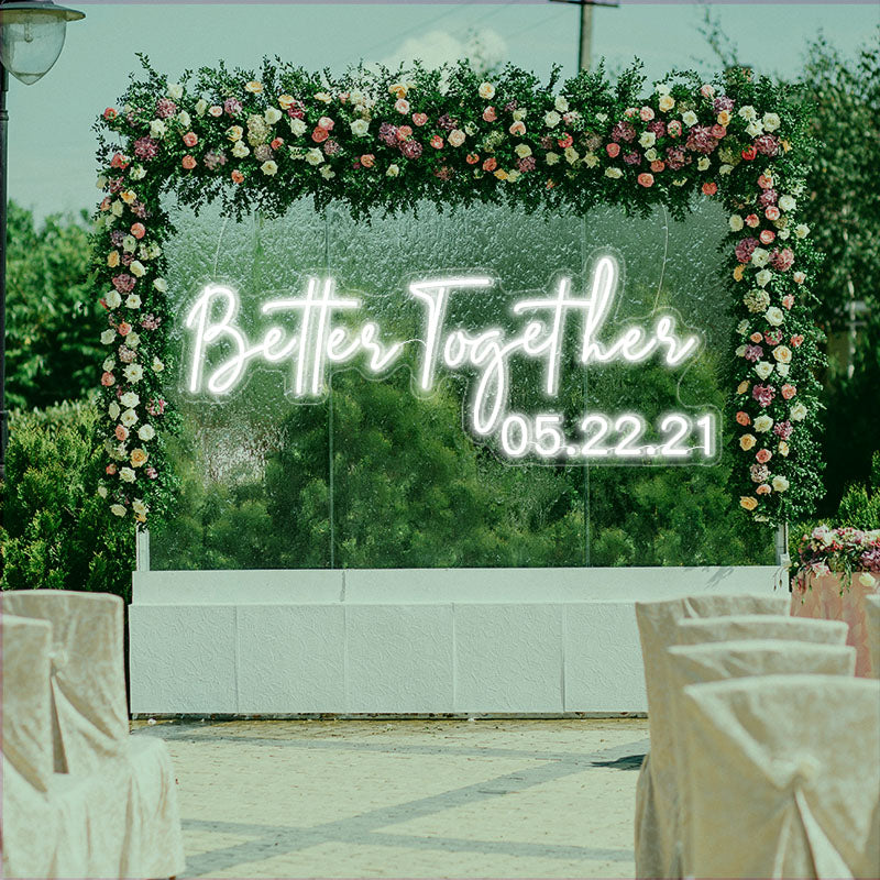 Better together outdoor wedding sign - neonpartys