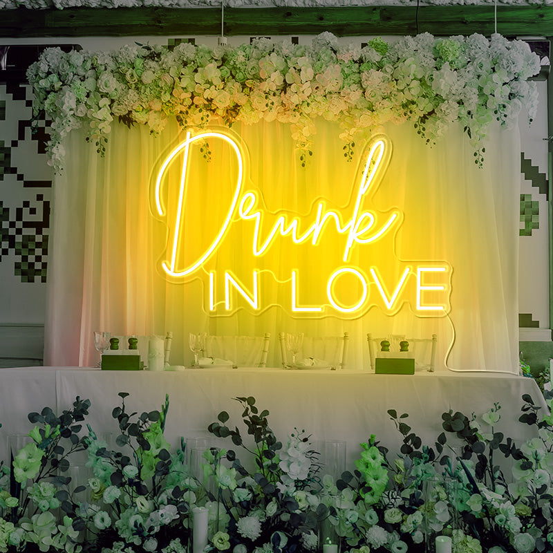 Drunk in Love Glow Wedding Sign