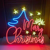 Merry Christmas tree&star neon art