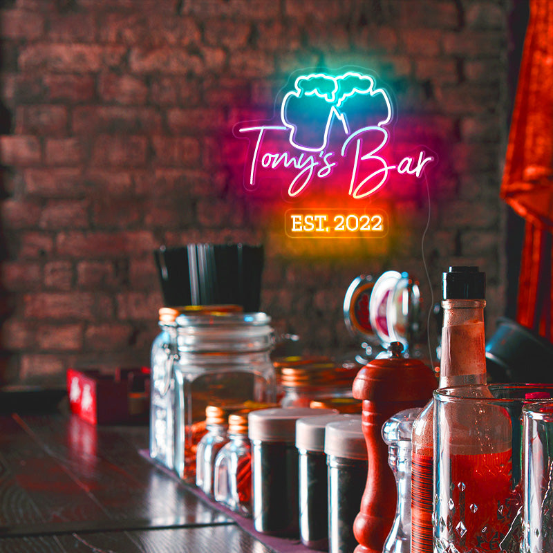 Custom Bar with Beers Neon Signs