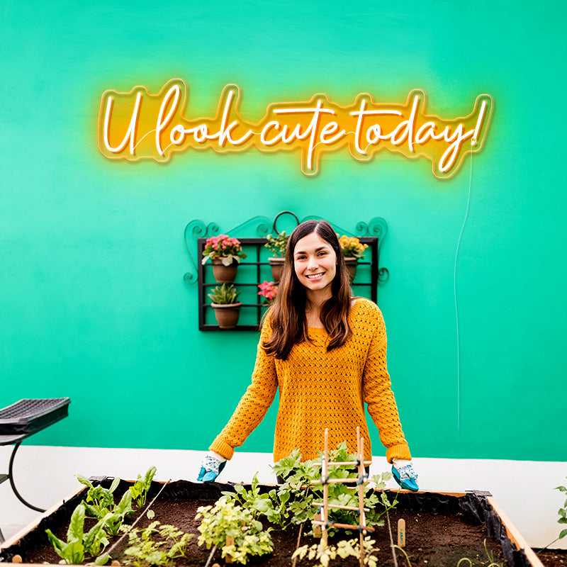 Look Adorable U Look Cute Today Neon lights | Neon Art For Bedroom
