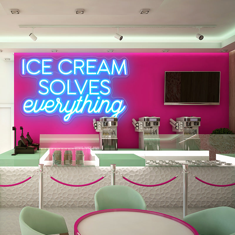 ice cream solves everything neon sign - neonpartys