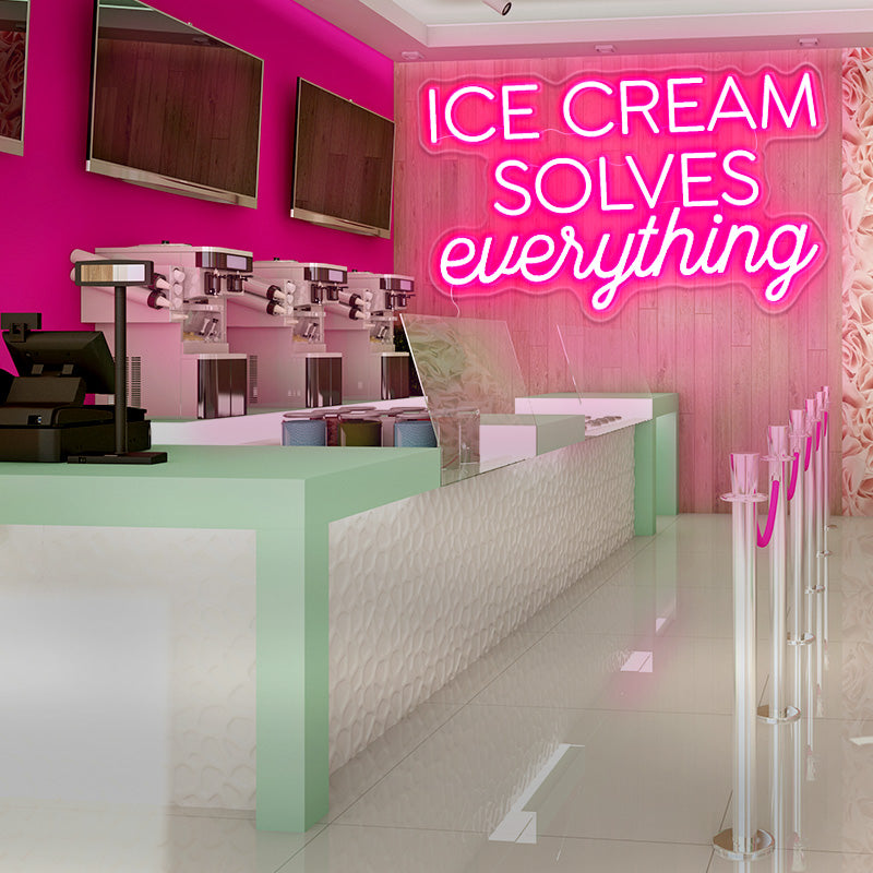 ice cream solves everything neon sign - neonpartys