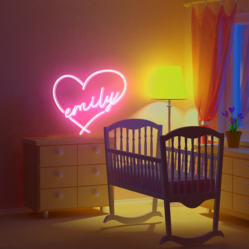 Funny Name+Heart Small Neon Signs