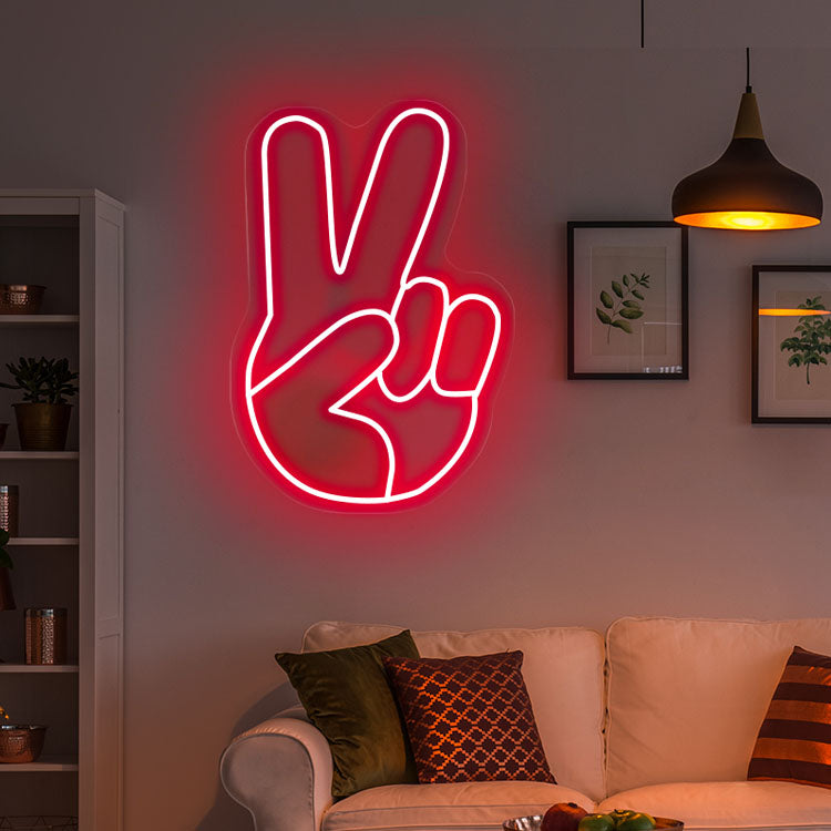 Peace Hand Neon Sign