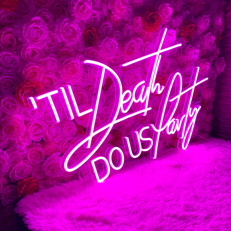 Til death do us party neon wedding signs